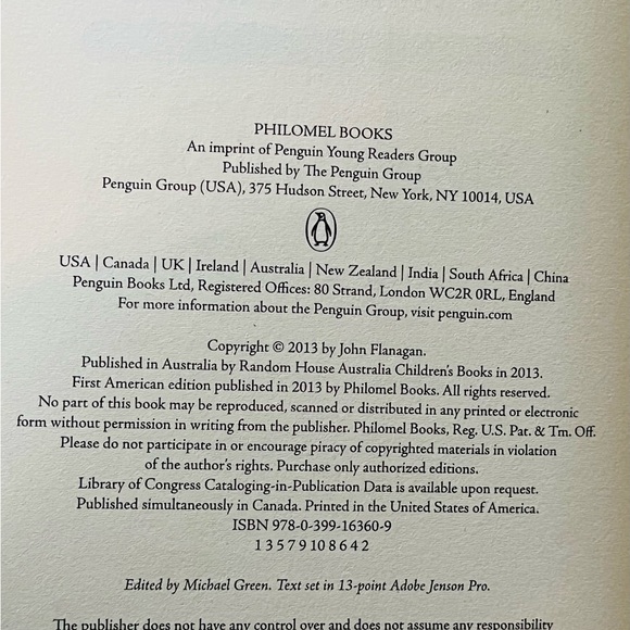 The Royal Ranger “Ranger's Apprentice” Book 12, by John Flanagan - Picture 3 of 3